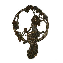 Рельеф Латунь Статуя Леди Рельеф Декор Бронзовая Скульптура Т-675